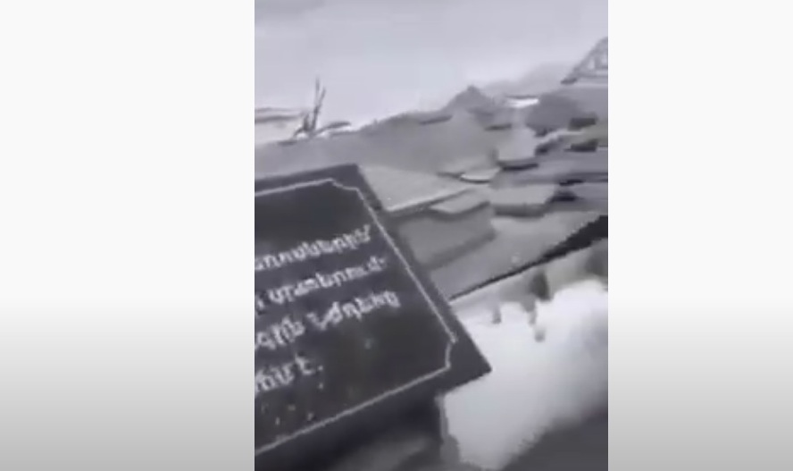 Գեղարքունիքի մարզի Երանոս համայնքում կանգնեցված 44 մետր բարձրությամբ խաչը շուռ է եկել