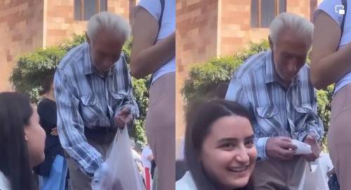 Պապին քաղցրավենիք և ջուր է բերել ցուցարարներին