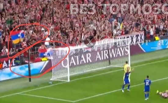 Բիլբաոյում կայացած «Ատլետիկ»-«Ղարաբաղ» խաղի ժամանակ երկրպագուները պարզել են բռնազավթված Արցախի դրոշը