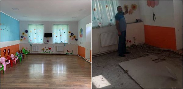 Գնդակոծվել է Այգեպարի մանկապարտեզը․ լուսանկարներ՝ մեկ շաբաթ առաջ և այսօր